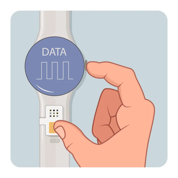 The idea: an add-on sensor sends its readings as a tiny electrical signal through those contacts, and the watch records it just like an ECG.