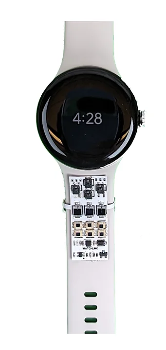 An extra physical button for the Google Pixel Watch, connected through the same ECG contacts.